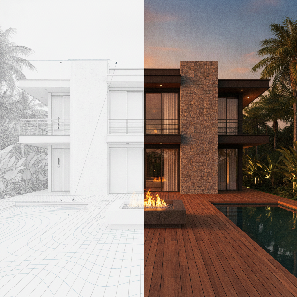 Do projeto renderizado à obra pronta — mesmo responsável técnico do início ao fim